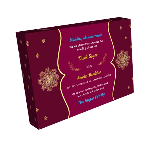 Wedding Announcement Gift Box Gradient Finish 6 + 1 Compartments